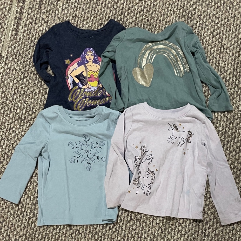 Kids Long Sleeve Graphic Tees - Set of 4